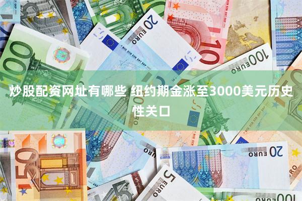 炒股配资网址有哪些 纽约期金涨至3000美元历史性关口