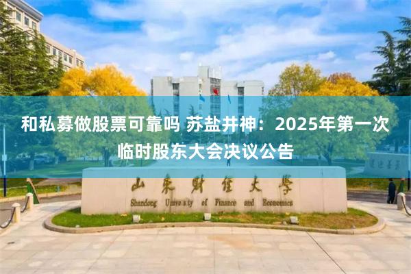 和私募做股票可靠吗 苏盐井神：2025年第一次临时股东大会决议公告