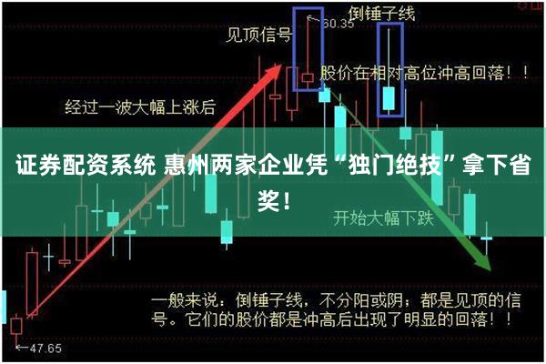 证券配资系统 惠州两家企业凭“独门绝技”拿下省奖！
