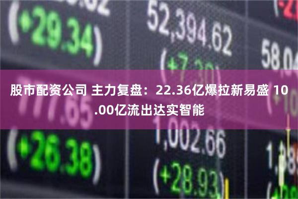股市配资公司 主力复盘：22.36亿爆拉新易盛 10.00亿流出达实智能