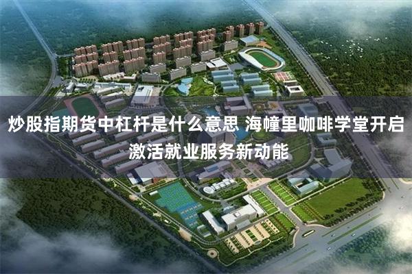 炒股指期货中杠杆是什么意思 海幢里咖啡学堂开启 激活就业服务新动能