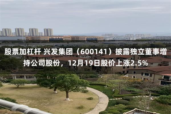 股票加杠杆 兴发集团（600141）披露独立董事增持公司股份，12月19日股价上涨2.5%