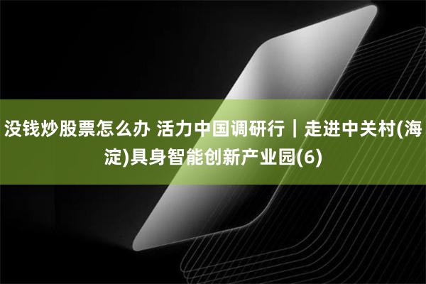 没钱炒股票怎么办 活力中国调研行｜走进中关村(海淀)具身智能创新产业园(6)