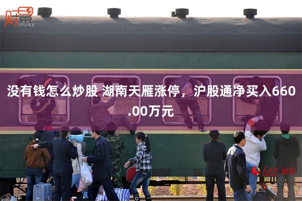 没有钱怎么炒股 湖南天雁涨停，沪股通净买入660.00万元
