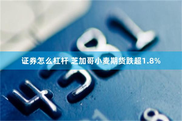 证券怎么杠杆 芝加哥小麦期货跌超1.8%