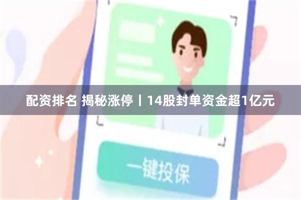 配资排名 揭秘涨停丨14股封单资金超1亿元